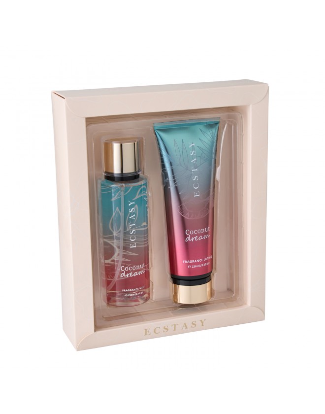 Ecstasy Gift Set - Coconut Dream Body Cream 236ml + Body Mist 250ml