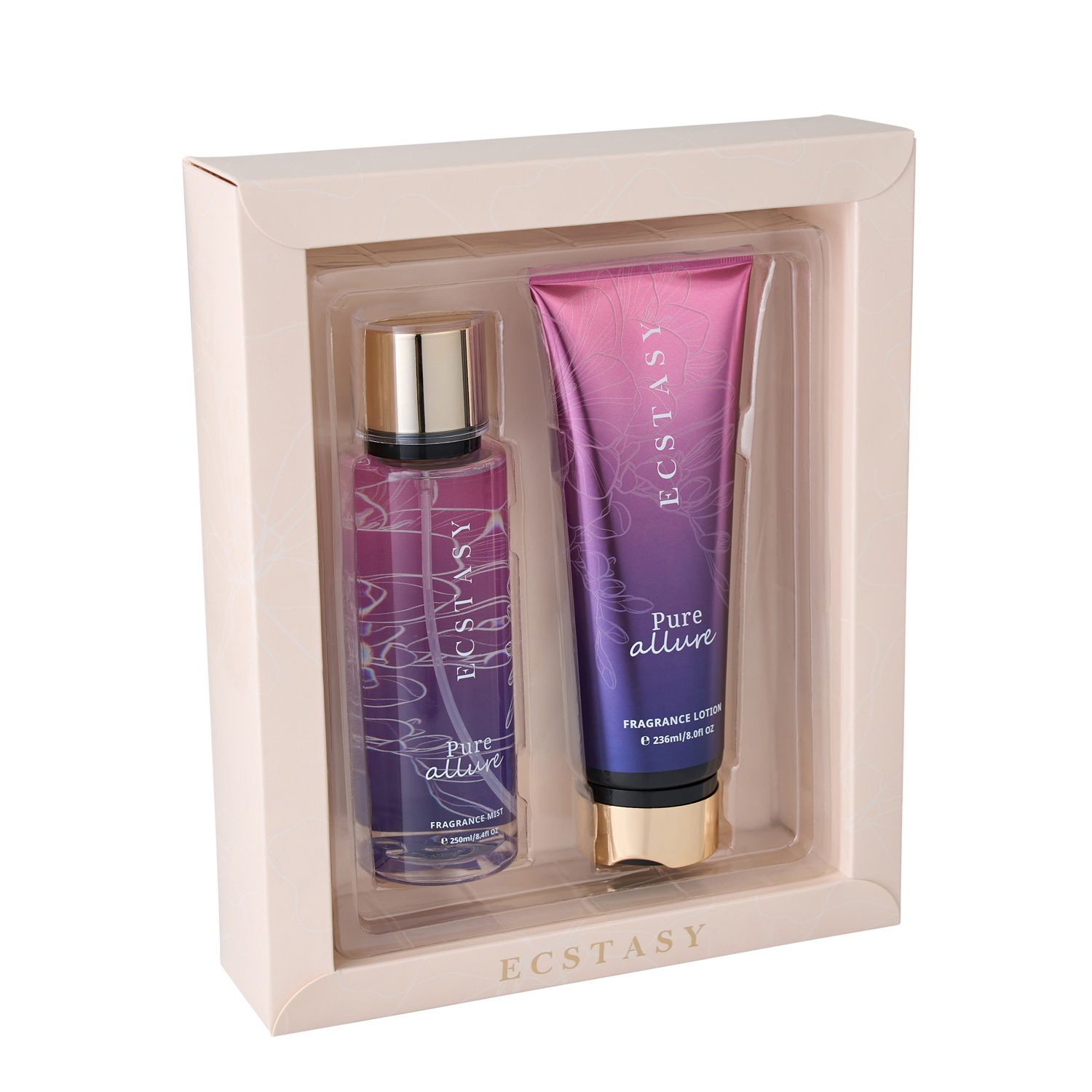 Ecstasy Σετ Δώρου - Pure Allure Body Cream 236ml + Body Mist 250ml