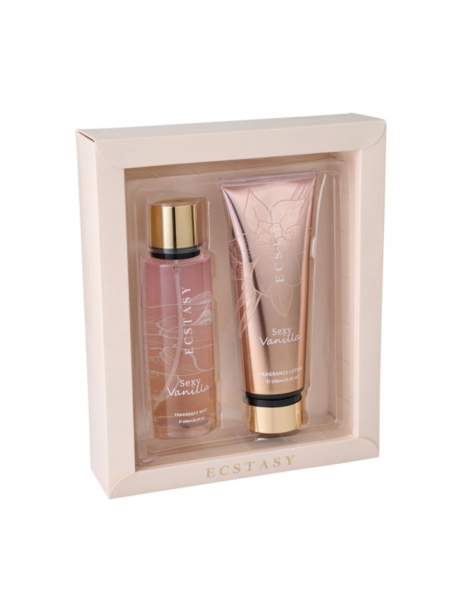 Ecstasy Gift Set - Sexy Vanilla Body Cream 236ml + Body Mist 250ml