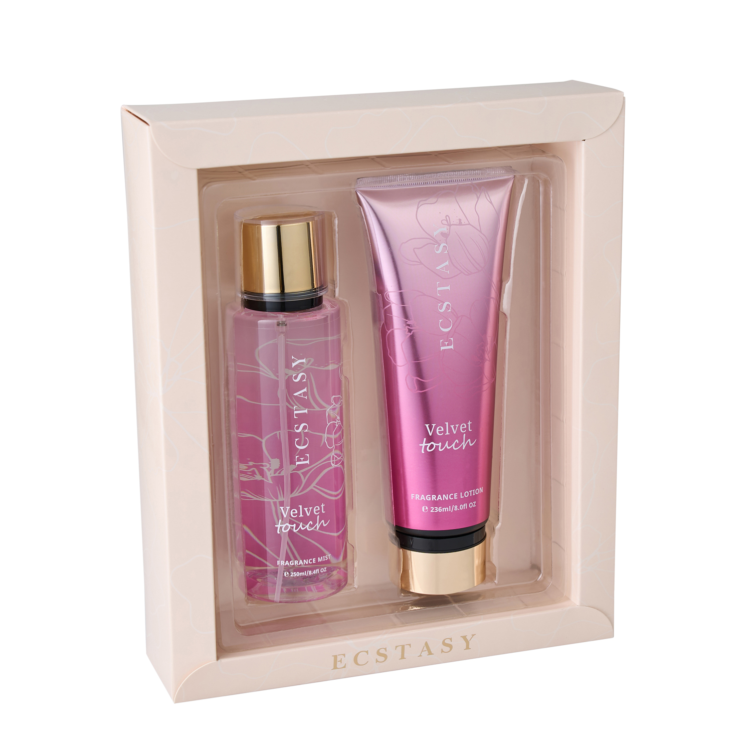 Ecstasy Σετ Δώρου - Velvet Touch Body Cream 236ml + Body Mist 250ml